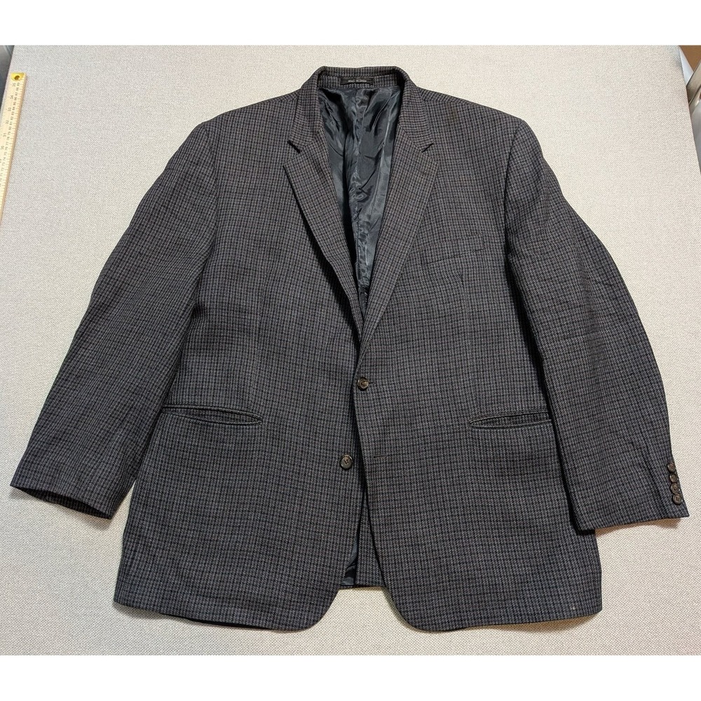 Ralph Lauren LRL Mens Blazer Gray 50L Lambswool Lined Plaid Classic Jacket 50 L